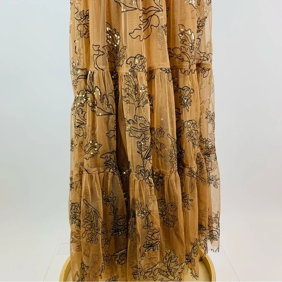 Anthropologie Bloggers Favorite Sequin Tulle Maxi Dress Small - Picture 9 of 14